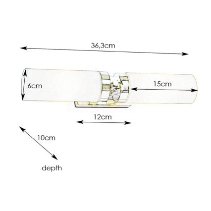 Markslöjd 234841, 450712 - Kúpeľňové nástenné svietidlo STELLA 2xE14/40W/230V IP44