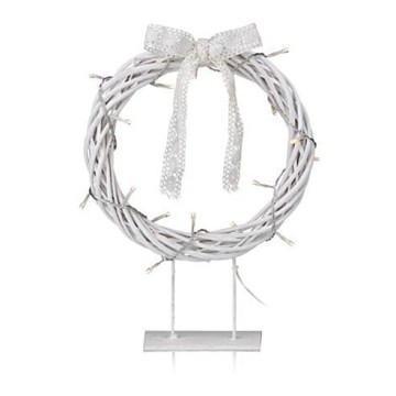 Markslöjd 703107 - Vianočná dekorácia KILSTORP LED/1,2W/3xAA veniec 35 cm biely Markslöjd 703107 - Vianočná dekorácia KILSTORP LED/1,2W/3xAA veniec 35 cm biely