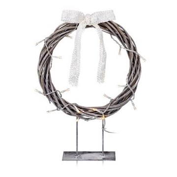 Markslöjd 703108 - Vianočná dekorácia KILSTORP LED/1,2W/3xAA veniec 35 cm šedý Markslöjd 703108 - Vianočná dekorácia KILSTORP LED/1,2W/3xAA veniec 35 cm šedý