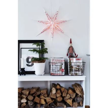 Markslöjd 703553 - Vianočná dekorácia ELIN 1xE14/25W/230V biela/červená 75 cm