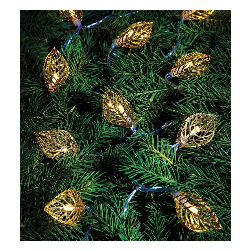 Markslöjd 703859 - LED dekoračný reťaz LEAF LED/3xAA 1,85 m teplá biela