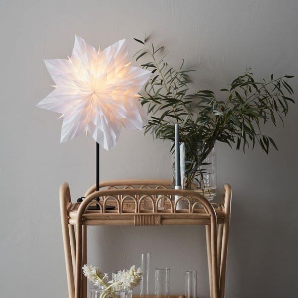 Markslöjd 705838 - Vianočná dekorácia NEELA 1xE14/25W/230V 43 cm biela/čierna