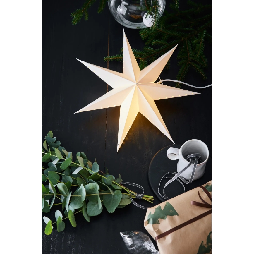 Markslöjd 705926 - Vianočná dekorácia LIVELY 1xE14/6W/230V priemer 45 cm biela