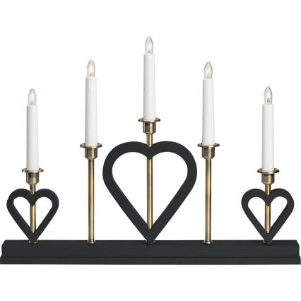 Markslöjd 705938 - Vianočný svietnik MELISSA 5xE10/3W/230V čierna/mosadz