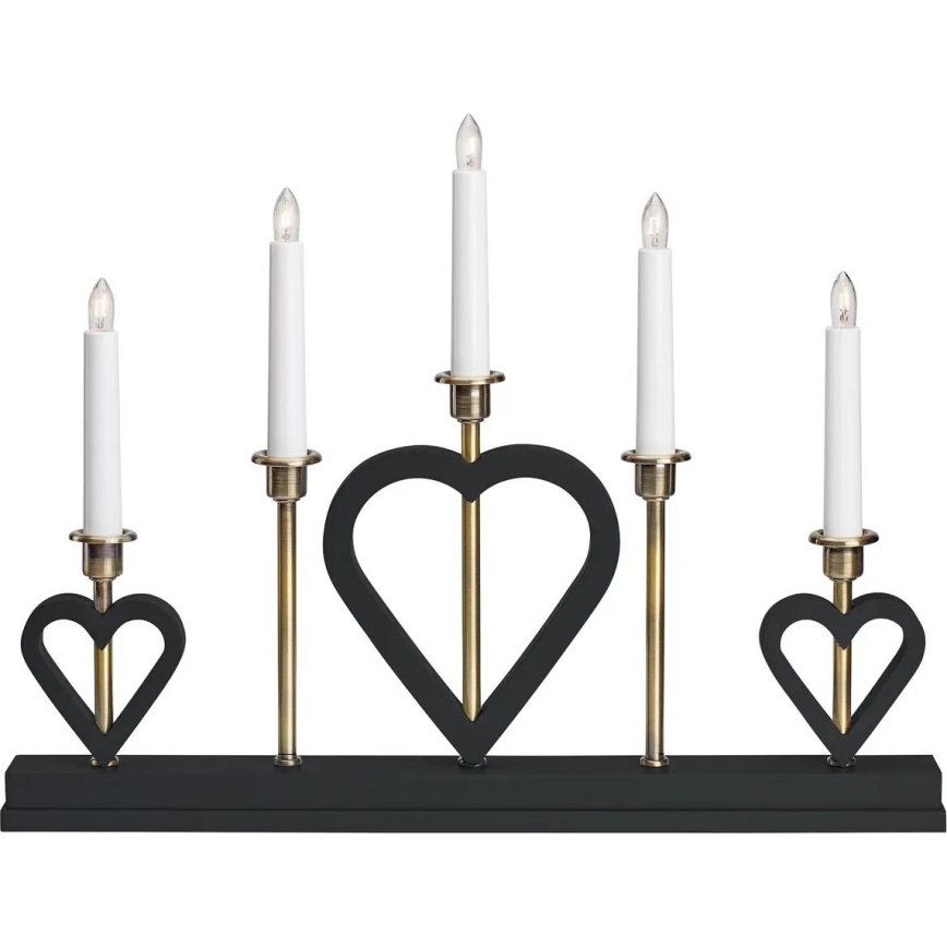 Markslöjd 705938 - Vianočný svietnik MELISSA 5xE10/3W/230V čierna/mosadz