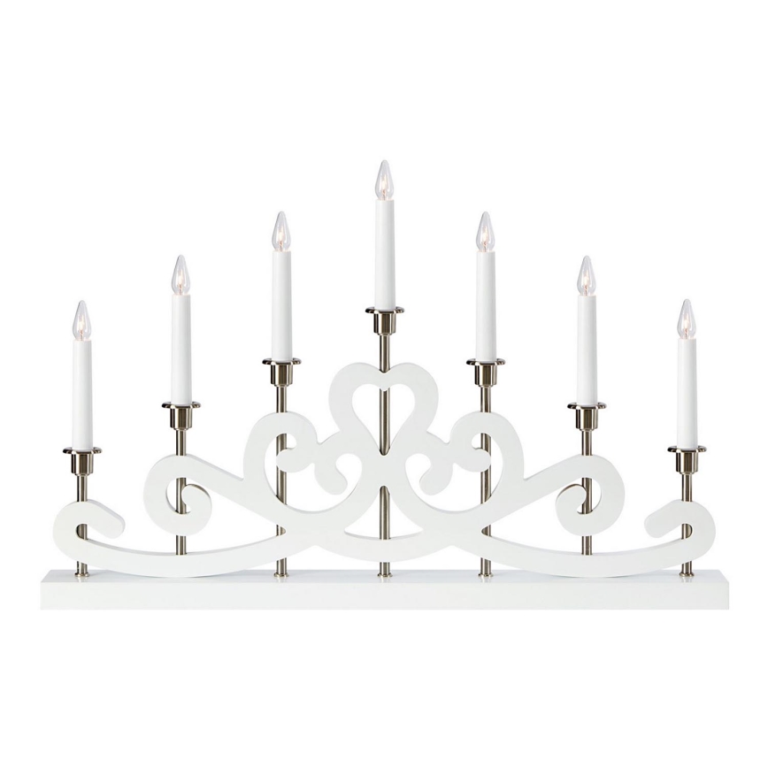 Markslöjd 705965 - Vianočný svietnik NIGHTFALL 7xE10/3W/230V biela