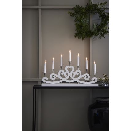 Markslöjd 705965 - Vianočný svietnik NIGHTFALL 7xE10/3W/230V biela