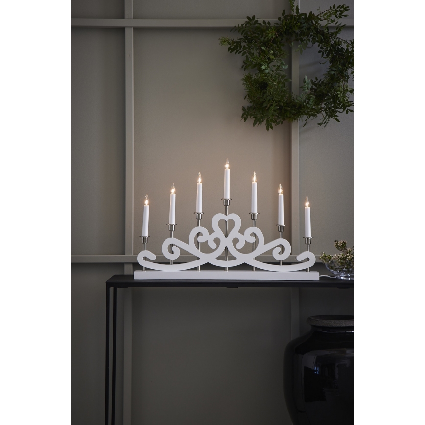 Markslöjd 705965 - Vianočný svietnik NIGHTFALL 7xE10/3W/230V biela