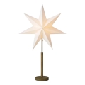 Markslöjd 706214 - Vianočná dekorácia SPERANZA 1xE14/6W/230V pr. 45 cm borovica/krémová
