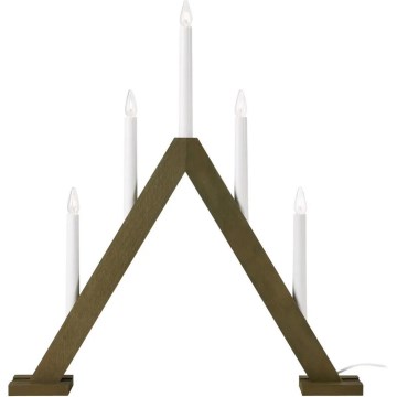 Markslöjd 706224 - Vianočný svietnik ARIELE 5xE10/3W/230V borovica/hnedá