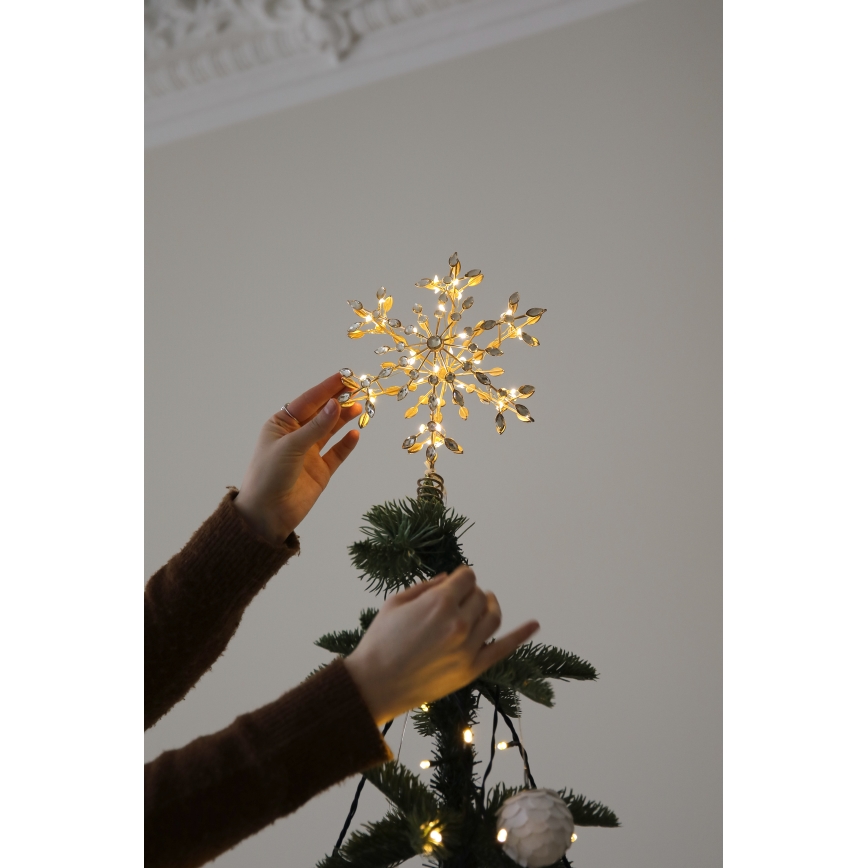 Markslöjd 706556 - LED hviezda na vianočný stromček GLINA LED/2,16W/2xAA zlatá