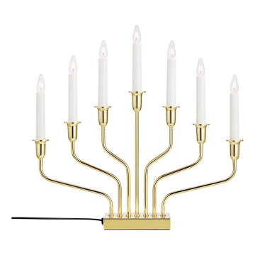 Markslöjd 706561 - Vianočný svietnik BROSA 7xE10/3W/230V zlatý