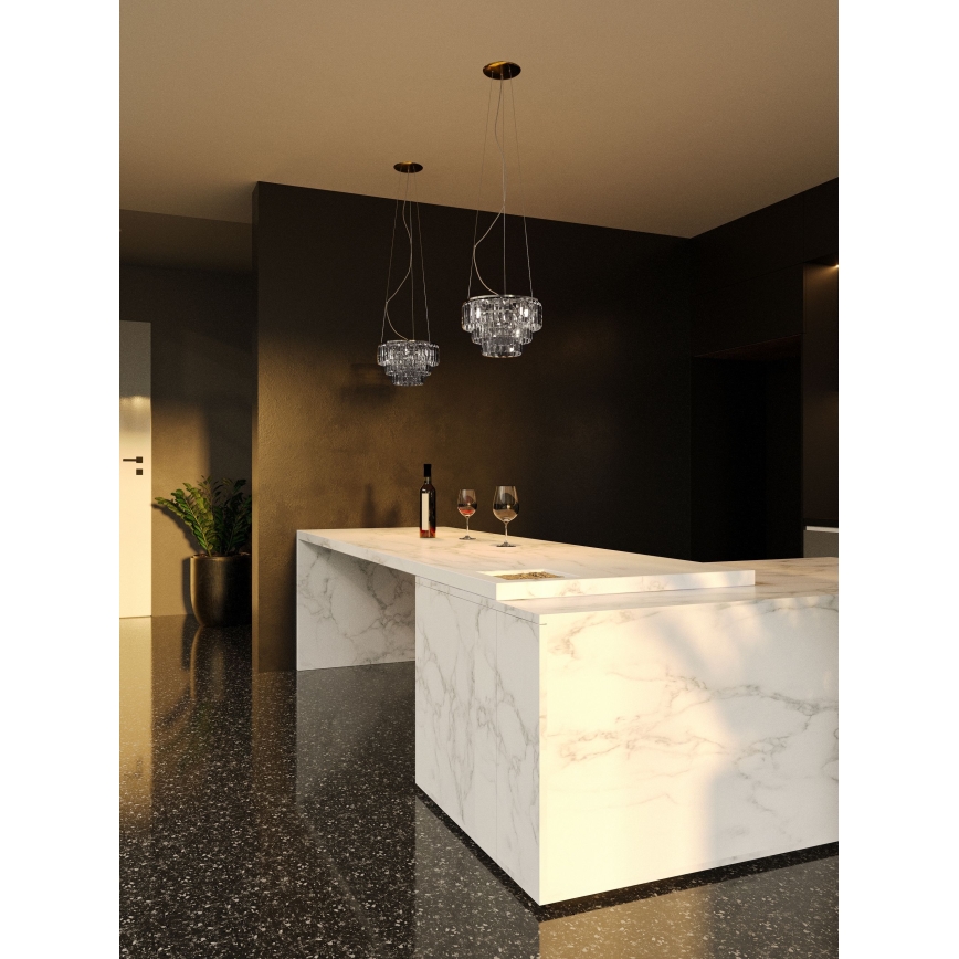 MAXLIGHT P0259 - Luster na lanku MONACO 9xG9/40W/230V pr. 42 cm lesklý chróm