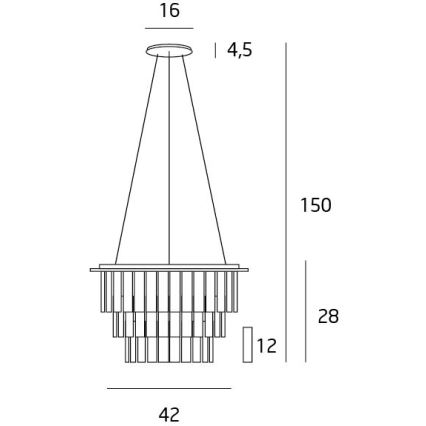 MAXLIGHT P0259 - Luster na lanku MONACO 9xG9/40W/230V pr. 42 cm lesklý chróm