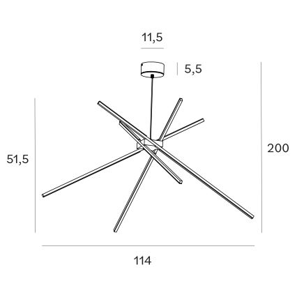 MAXLIGHT P0412 - LED Luster na lanku SPIDER LED/33W/230V čierna