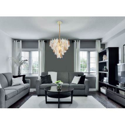 MAXLIGHT P0417 - Luster na reťazi ARWENA 7xE14/40W/230V pr. 50 cm zlatá