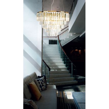 MAXLIGHT P0424 - Luster na lanku MONACO 15xG9/40W/230V pr. 60 cm zlatá
