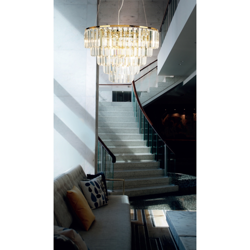 MAXLIGHT P0424 - Luster na lanku MONACO 15xG9/40W/230V pr. 60 cm zlatá