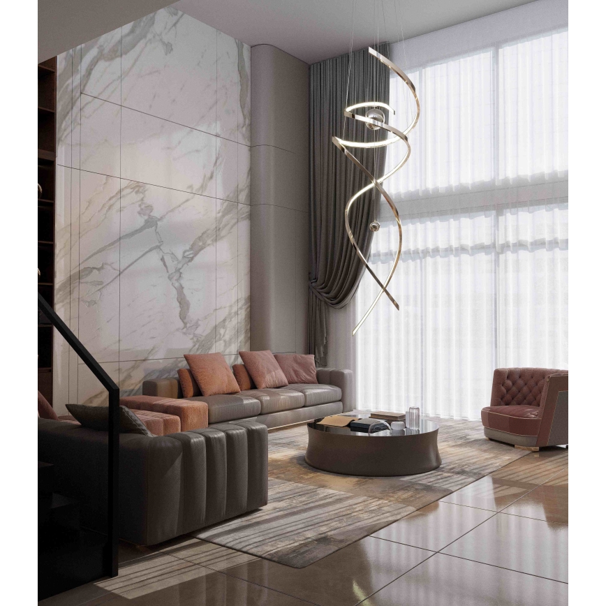 MAXLIGHT P0482D - LED Stmievateľný luster na lanku RITZ LED/100W/230V pr. 60 cm CRI 90 lesklý chróm