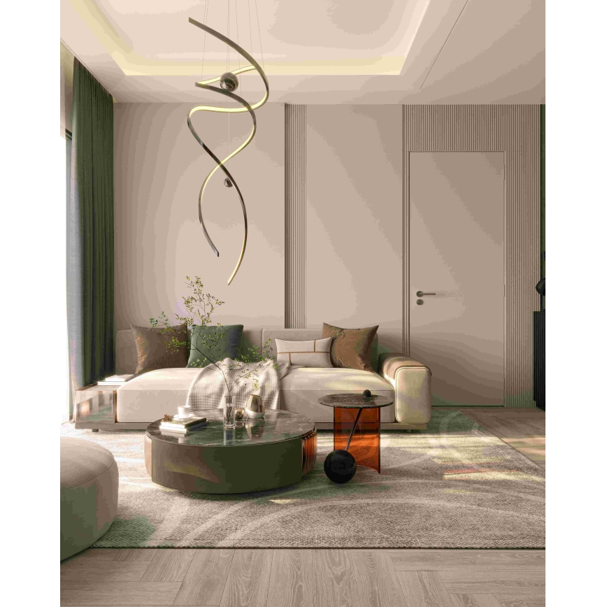 MAXLIGHT P0482D - LED Stmievateľný luster na lanku RITZ LED/100W/230V pr. 60 cm CRI 90 lesklý chróm