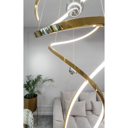 MAXLIGHT P0483D - LED Stmievateľný luster na lanku RITZ LED/100W/230V pr. 60 cm CRI 90 mosadz