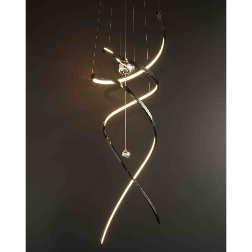 MAXLIGHT P0500D - LED Stmievateľný luster na lanku RITZ LED/100W/230V pr. 60 cm CRI 90 čierna