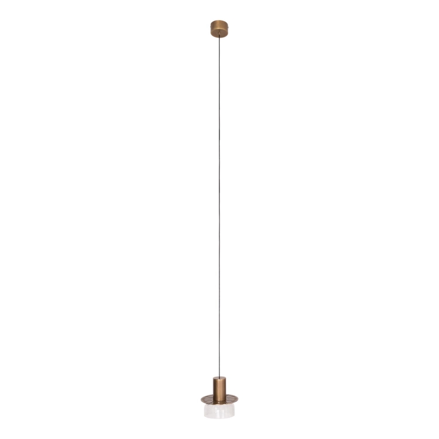 MAXLIGHT P0530 - LED Luster na lanku SIGNATURE LED/8W/230V pr. 15 cm mosadz/číra