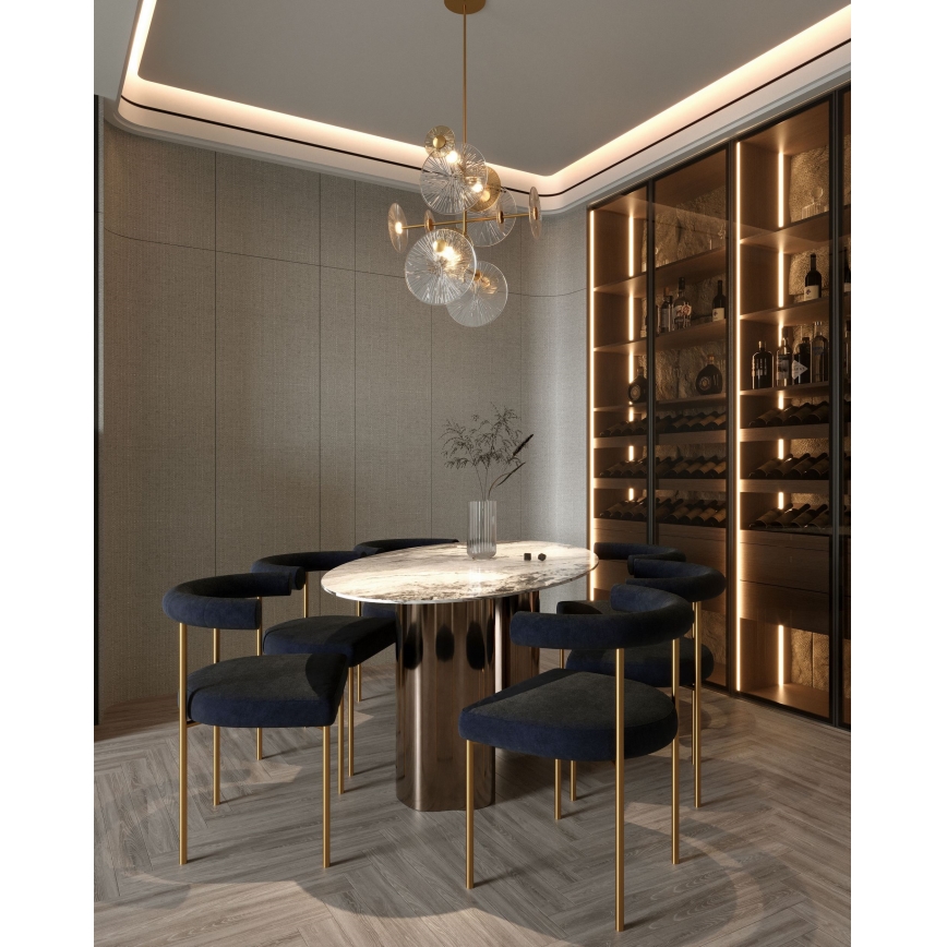 MAXLIGHT P0541 - LED Luster na tyči ALLURE 14xLED/5W/230V pr. 60 cm zlatá