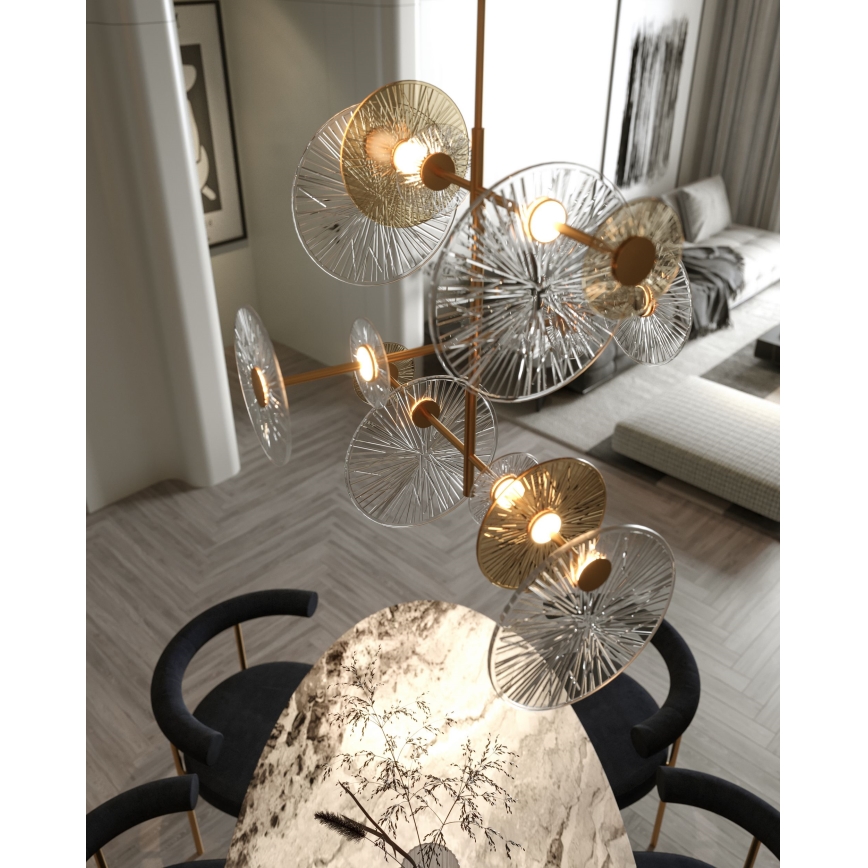 MAXLIGHT P0541 - LED Luster na tyči ALLURE 14xLED/5W/230V pr. 60 cm zlatá