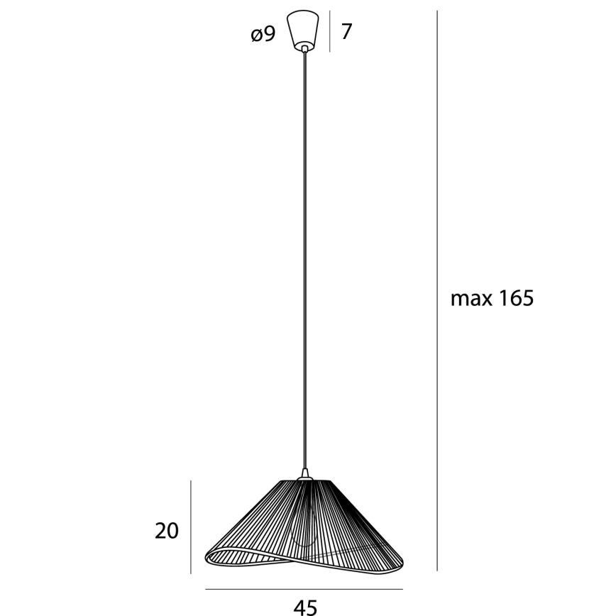 MAXLIGHT P0579 - Luster na lanku AMALFI 1xE27/15W/230V pr. 45 cm čierna