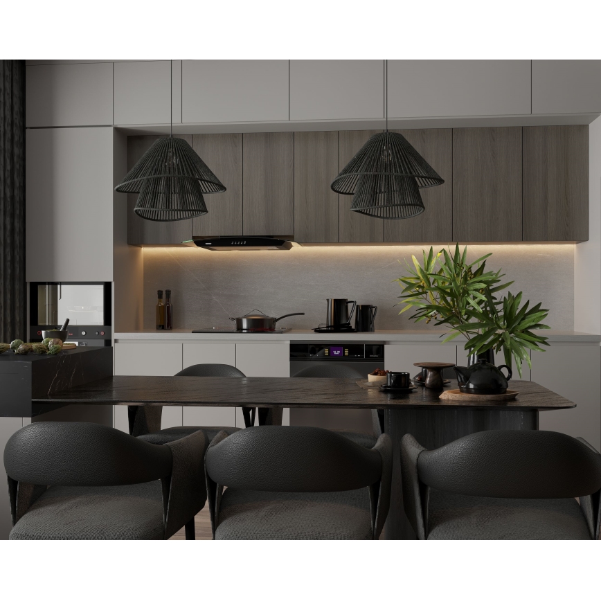 MAXLIGHT P0580 - Luster na lanku AMALFI 1xE27/15W/230V pr. 45 cm čierna