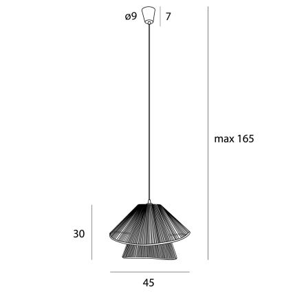 MAXLIGHT P0580 - Luster na lanku AMALFI 1xE27/15W/230V pr. 45 cm čierna