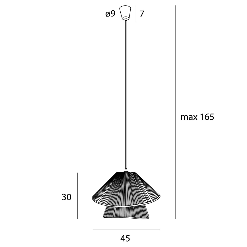 MAXLIGHT P0580 - Luster na lanku AMALFI 1xE27/15W/230V pr. 45 cm čierna