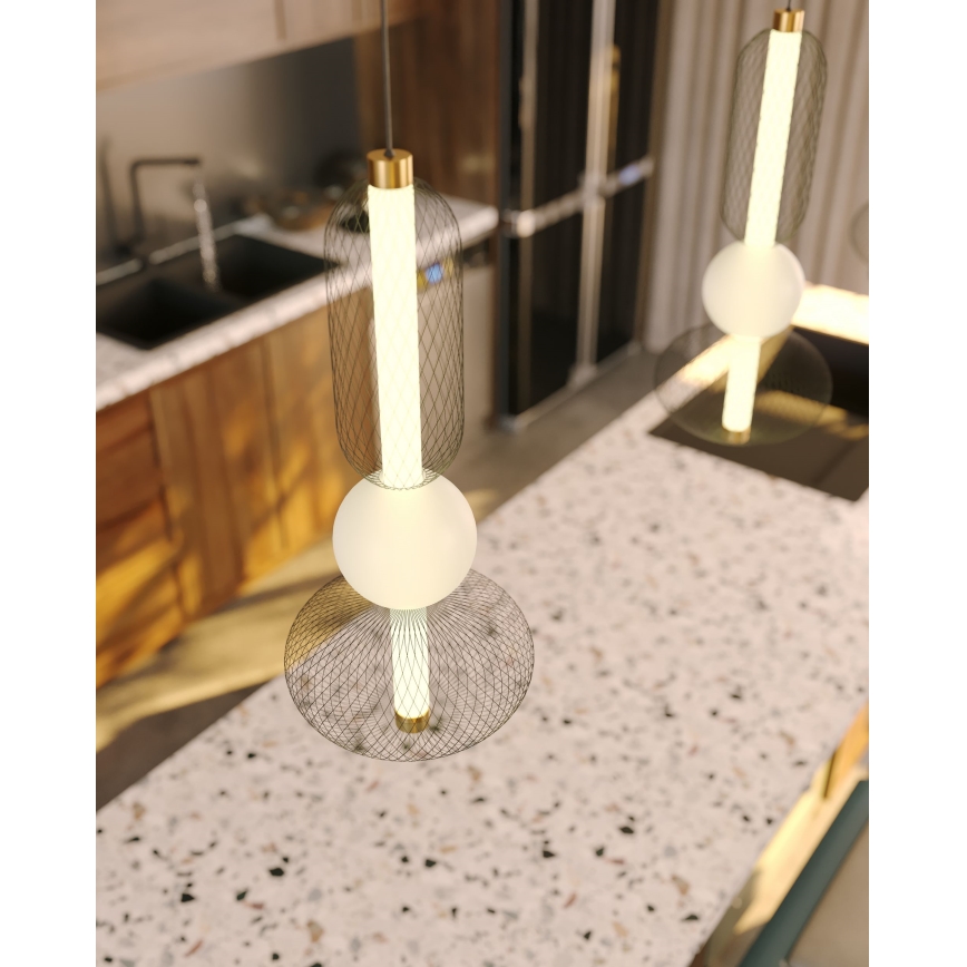 MAXLIGHT P0591 - LED Luster na lanku BORA LED/10W/230V pr. 22 cm biela/čierna