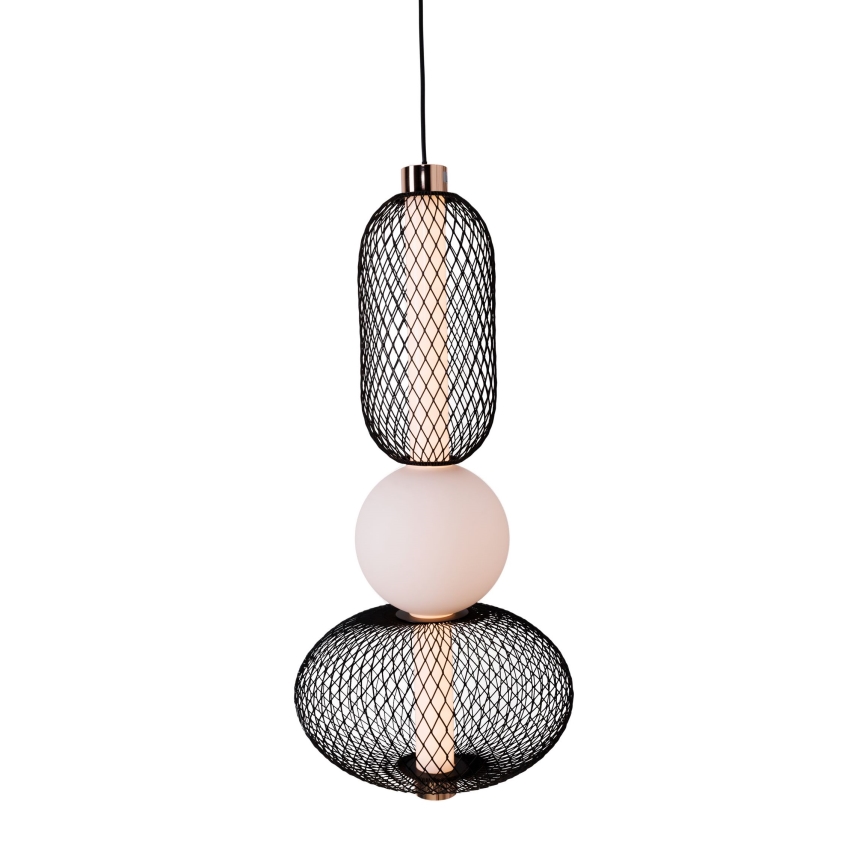 MAXLIGHT P0591 - LED Luster na lanku BORA LED/10W/230V pr. 22 cm biela/čierna