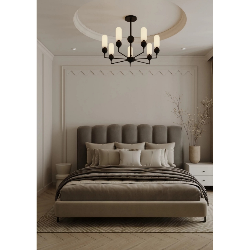 MAXLIGHT P0632 - stropný luster NOVA na tyči, 7xG9/7W/230V, priemer 70 cm, čierny