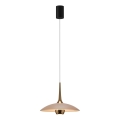 MAXLIGHT P0674 - LED závesný luster na lane MANUKA LED/12W/230V priemer 28 cm zlatá/béžová