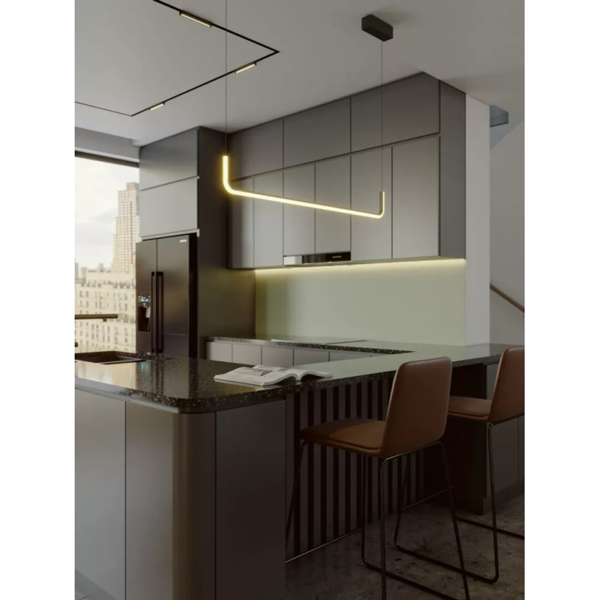 MAXLIGHT PO644 - LED Luster na lanku URUS LED/17W/230V čierna