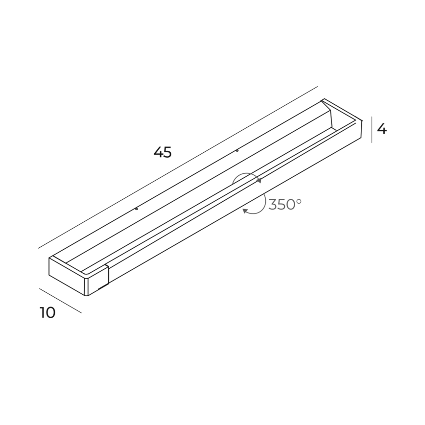 MAXLIGHT W0307 - LED Kúpeľňové nástenné svietidlo FLINK LED/12W/230V 45 cm IP44 čierna