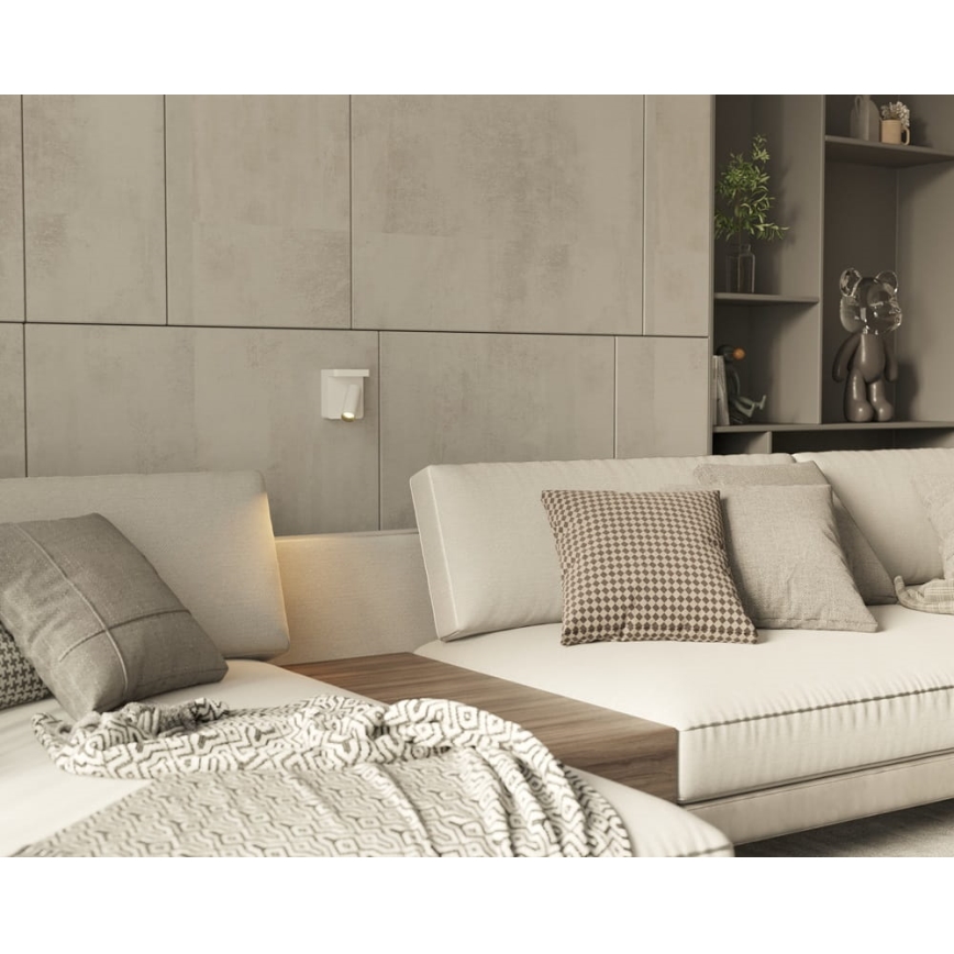 MAXLIGHT W0373 - LED Nástenné bodové svietidlo s bezdrôtovým nabíjaním LOFER LED/7W/230V biela
