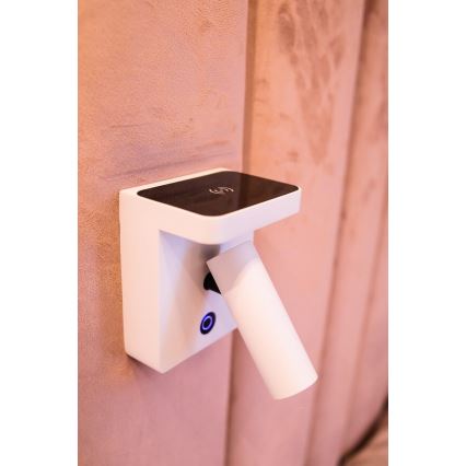 MAXLIGHT W0373 - LED Nástenné bodové svietidlo s bezdrôtovým nabíjaním LOFER LED/7W/230V biela