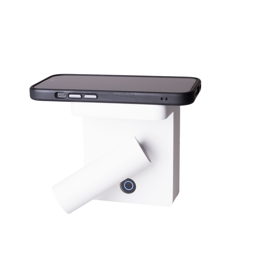 MAXLIGHT W0373 - LED Nástenné bodové svietidlo s bezdrôtovým nabíjaním LOFER LED/7W/230V biela