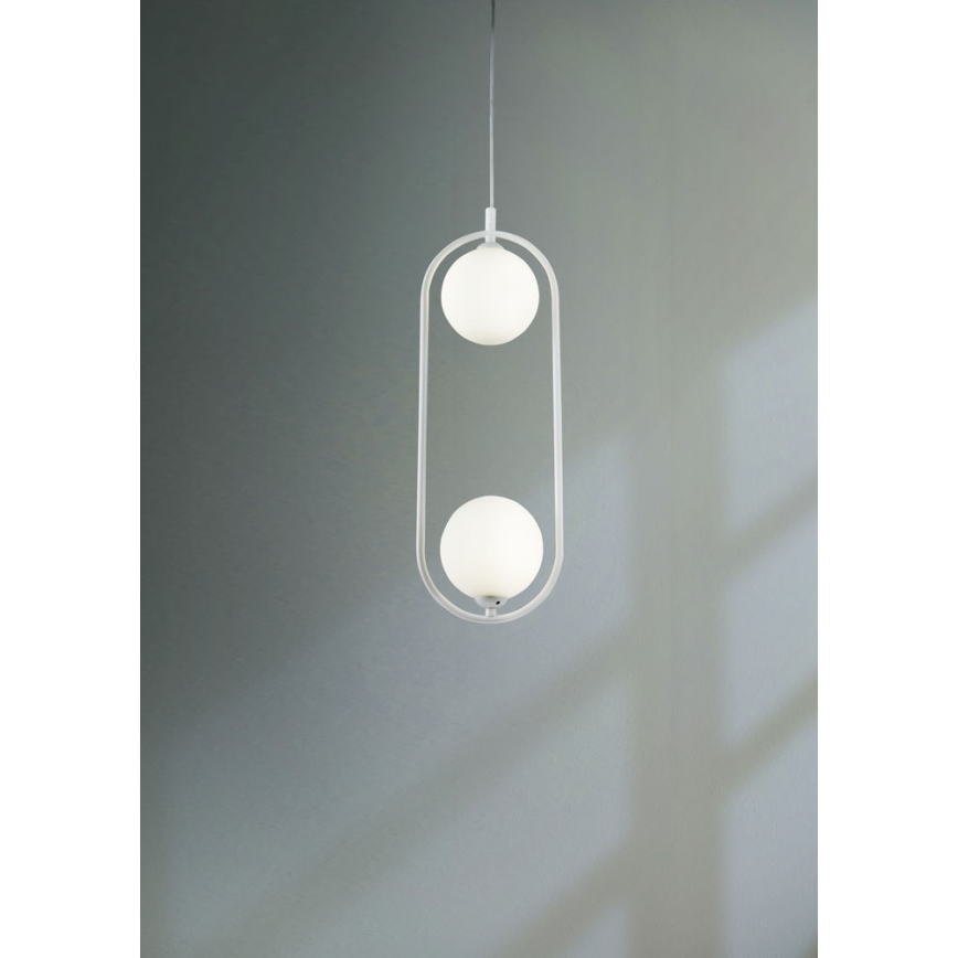 Maytoni MOD013PL-02W - Luster na lanku RING 2xG9/25W/230V biela