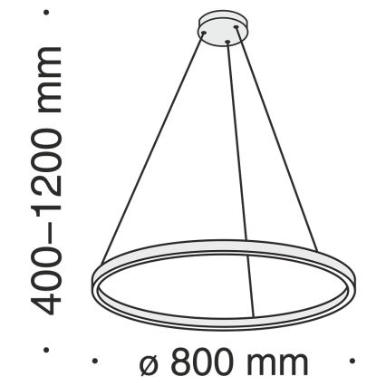 Maytoni MOD058PL-L42BS4K - LED Luster na lanku RIM LED/51W/230V 4000K pr. 80 cm zlatá