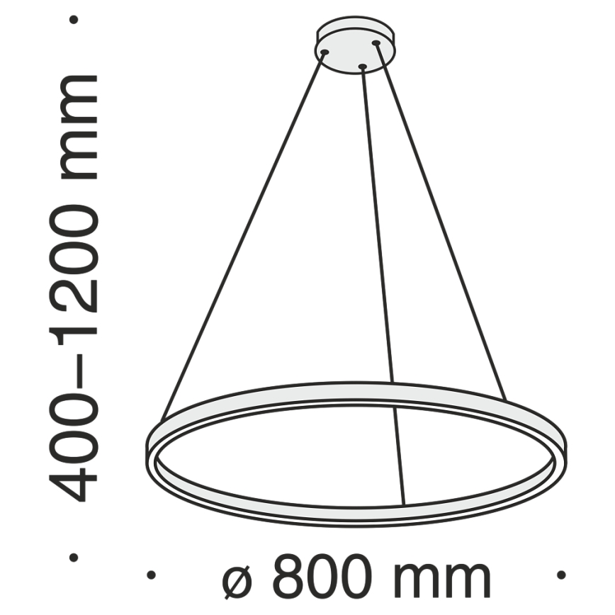 Maytoni MOD058PL-L42BS4K - LED Luster na lanku RIM LED/51W/230V 4000K pr. 80 cm zlatá