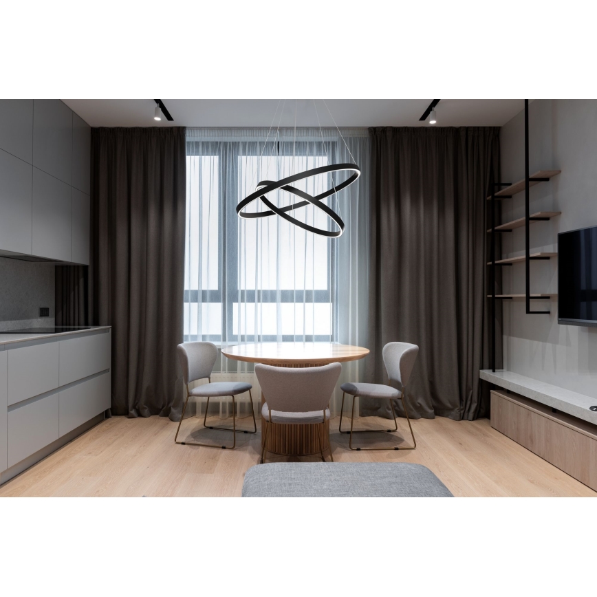 Maytoni MOD058PL-L55B3K - LED Luster na lanku RIM LED/61W/230V 3000K pr. 60 cm čierna