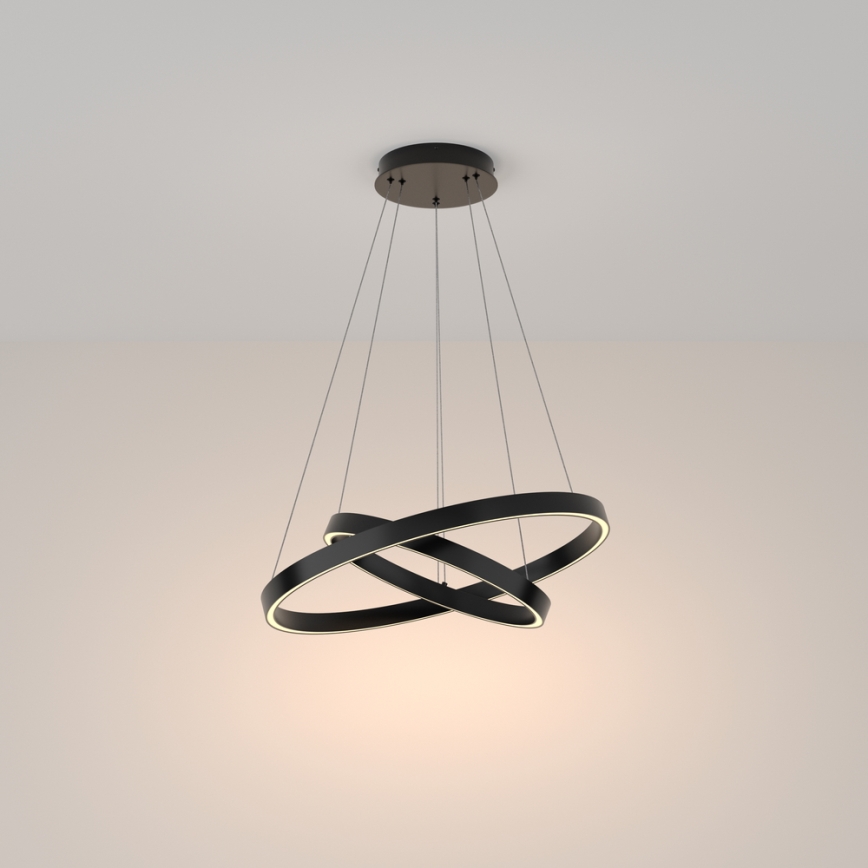 Maytoni MOD058PL-L55B3K - LED Luster na lanku RIM LED/61W/230V 3000K pr. 60 cm čierna