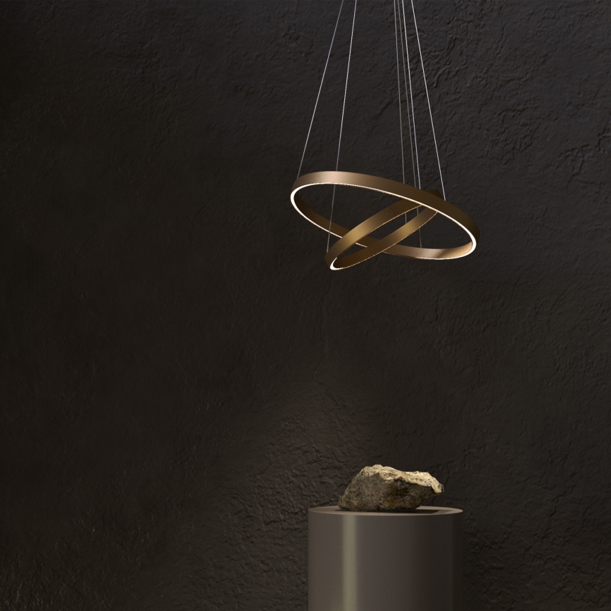 Maytoni MOD058PL-L55BS3K - LED Luster na lanku RIM LED/61W/230V 3000K pr. 60 cm zlatá