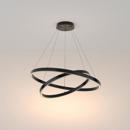 Maytoni MOD058PL-L74B3K - LED Luster na lanku RIM LED/88W/230V 3000K pr. 80 cm čierna