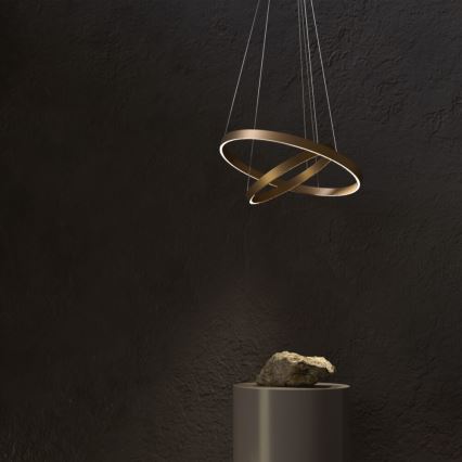 Maytoni MOD058PL-L74BS3K - LED Luster na lanku RIM LED/88W/230V 3000K pr. 80 cm zlatá